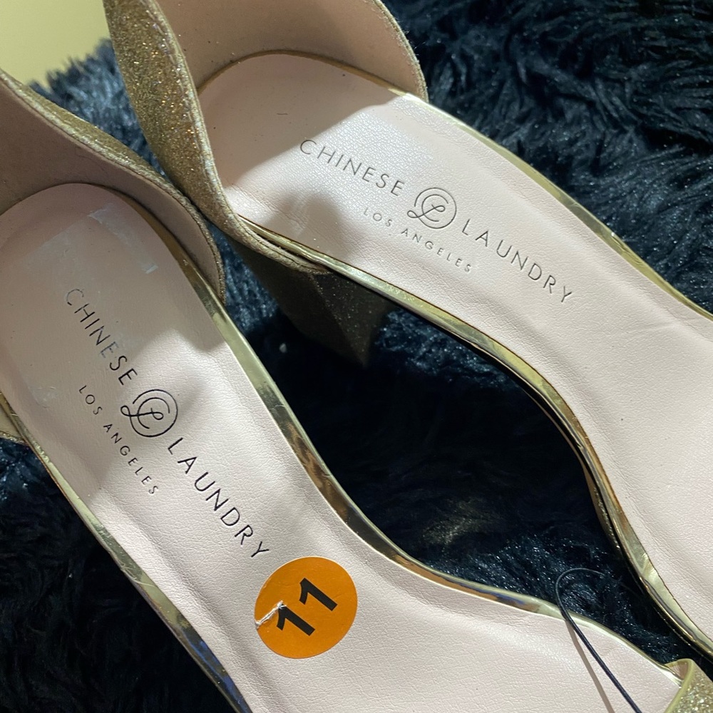 Glittery Gold Colored Platforms - image 5